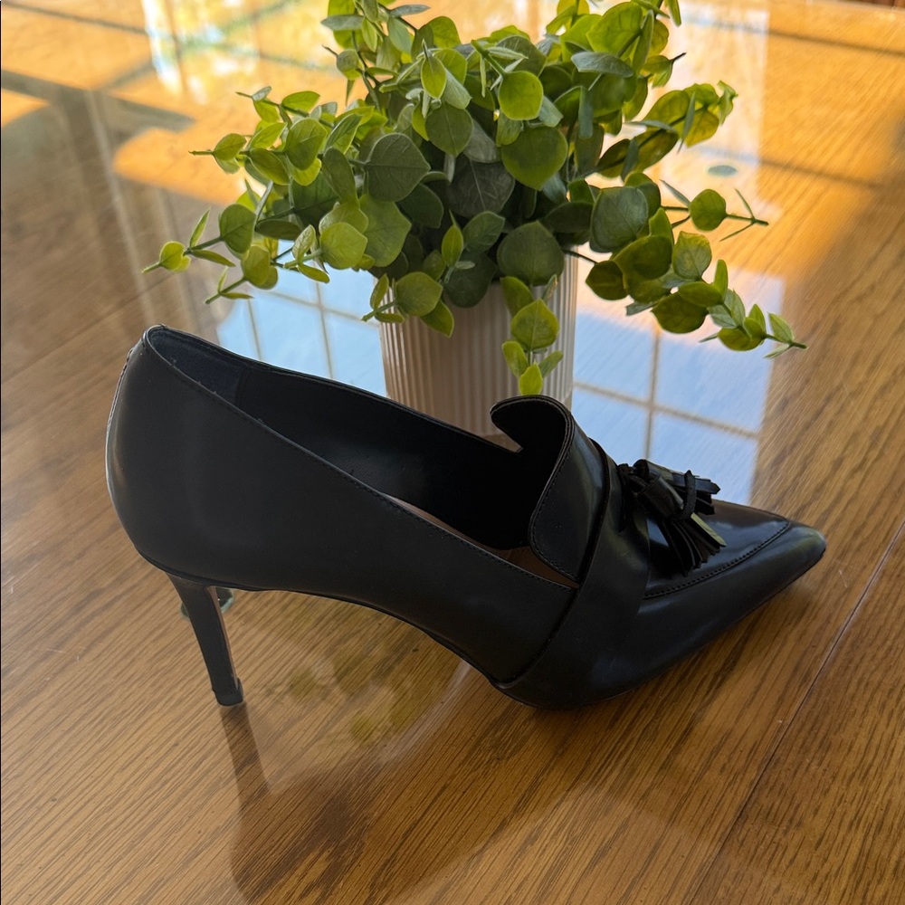 Banana Republic Black Pointed-Toe Tassel Stiletto Pumps